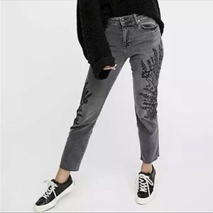 FP Cropped Embroidered Jeans